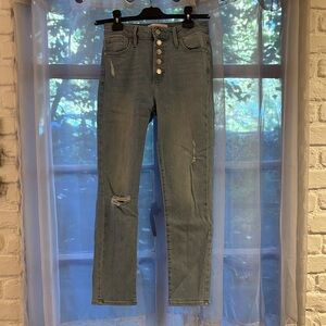 Just Black Women's High Rise Distressed Denim Jeans